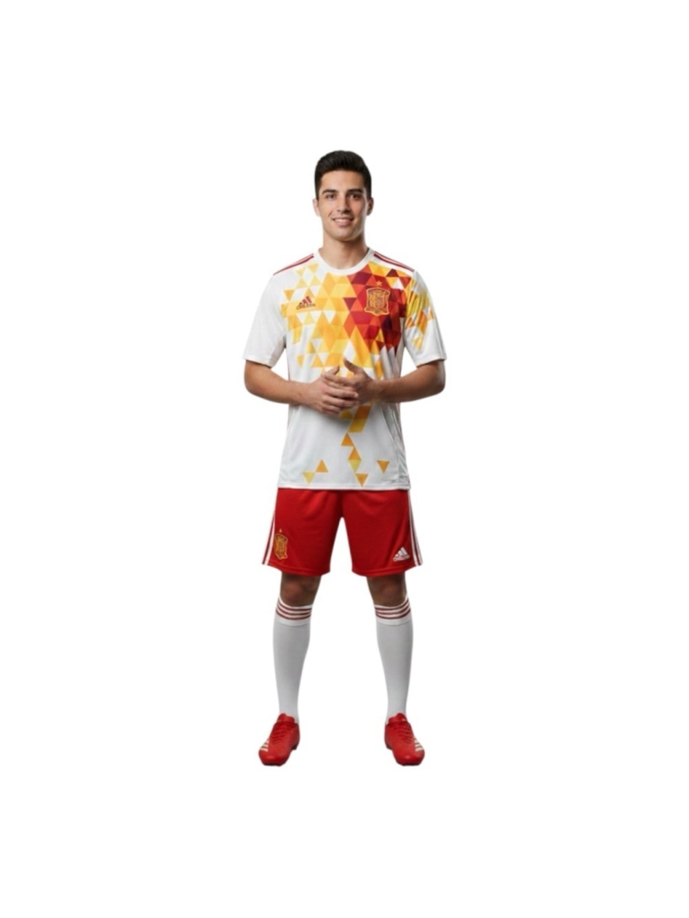 Adidas Spain Soccer Jersey Adizero White Red Yellow Futbol Shirt Men's L